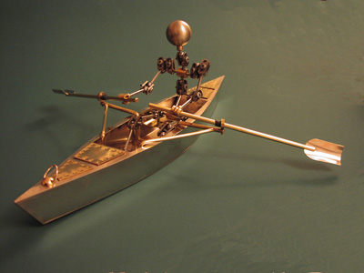 Nickel-Silver Rowing Boat Model